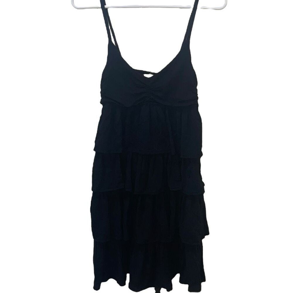 J. Crew Black Tiered‎ Spaghetti Strap Sun Dress - Size Small